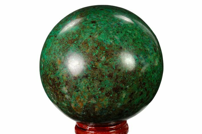 Polished Malachite & Chrysocolla Sphere - Peru #156471